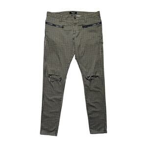Zippered plaid pant